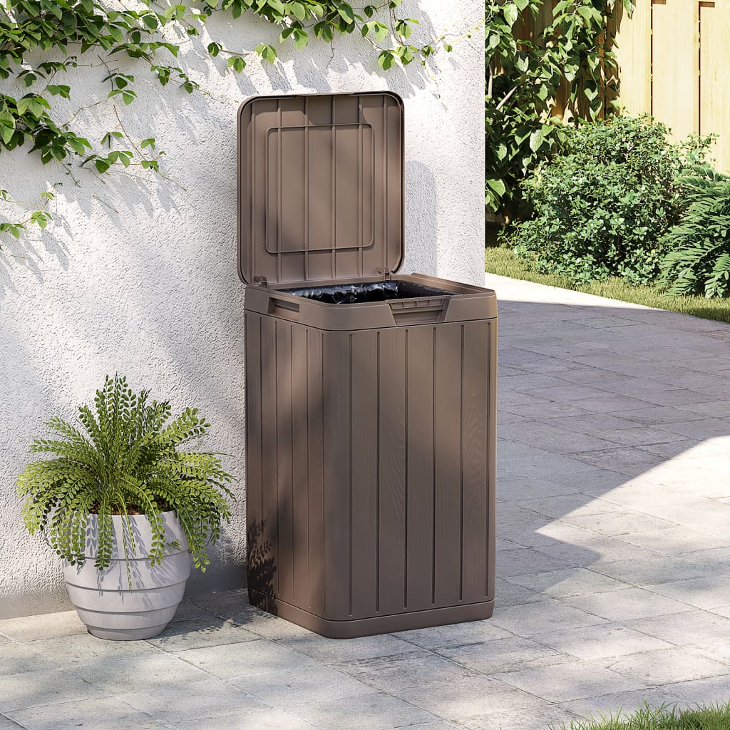 Vidaxl Garden Waste Bin 38x38x65 cm Brown en polypropène