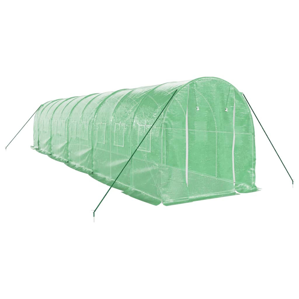 Vidaxl tuinkas avec cadre en acier 20 m² 10x2x2 m vert