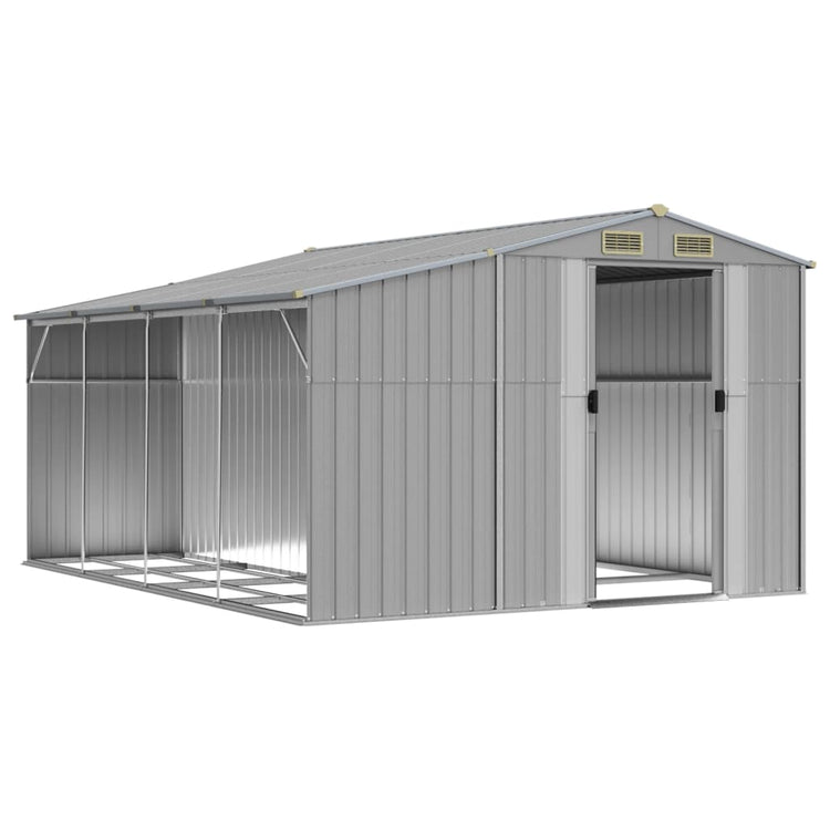 SHED JARDIN VIDAXL 277X365.5X179 cm Gray en acier galvanisé