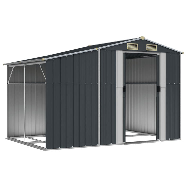 Vidaxl jardin hangar 277x192.5x179 cm couleur anthracite en acier galvanisé