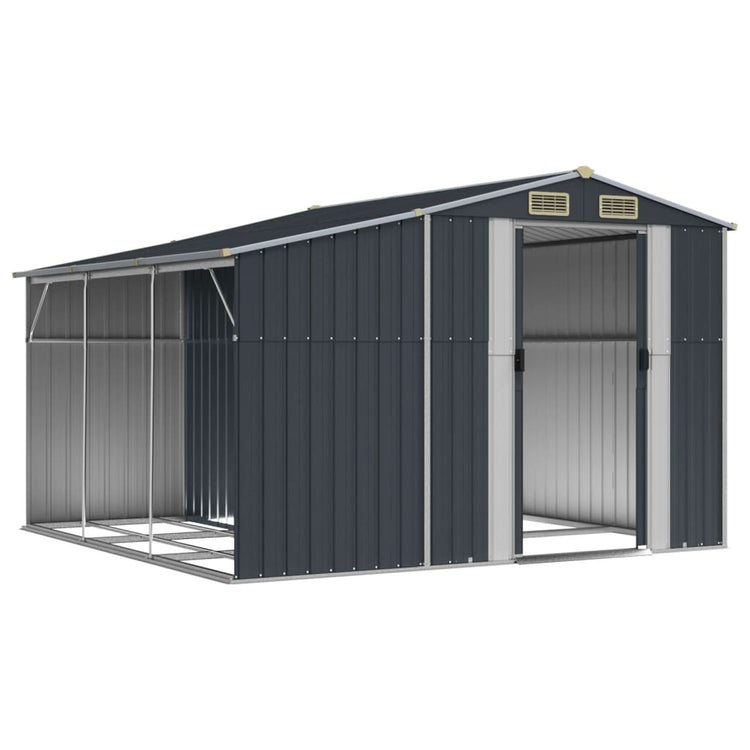 Vidaxl jardin hangar 277x279x179 cm anthracite en acier galvanisé -colore