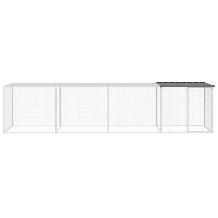 Poulet Vidaxl avec toit 403x98x90 cm anthracite en acier galvanisé