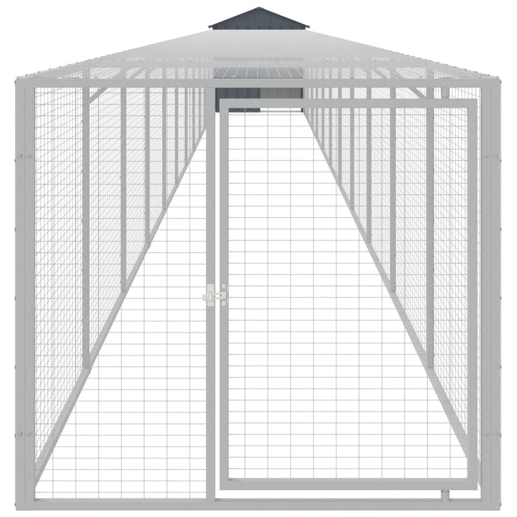 Poulet Vidaxl avec Run 117x1221x123 cm Anthracite en acier -colore