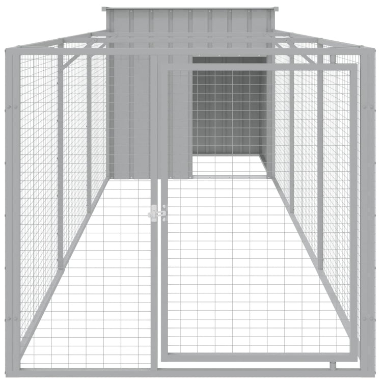 Vidaxl Dog Loft avec exécution 110x405x110 cm en acier gris clair