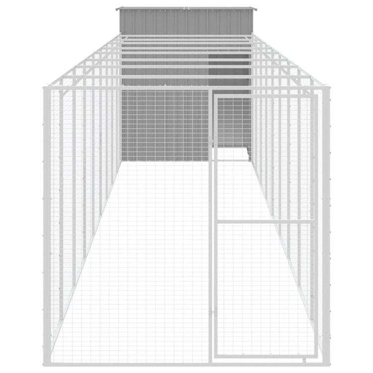 Vidaxl Dog Loft with Run 165x1.067x181 cm en acier gris clair