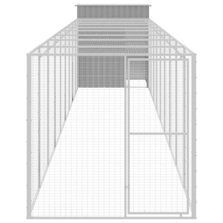 Poulet Vidaxl avec Run 165x1067x181 cm Gris clair en acier