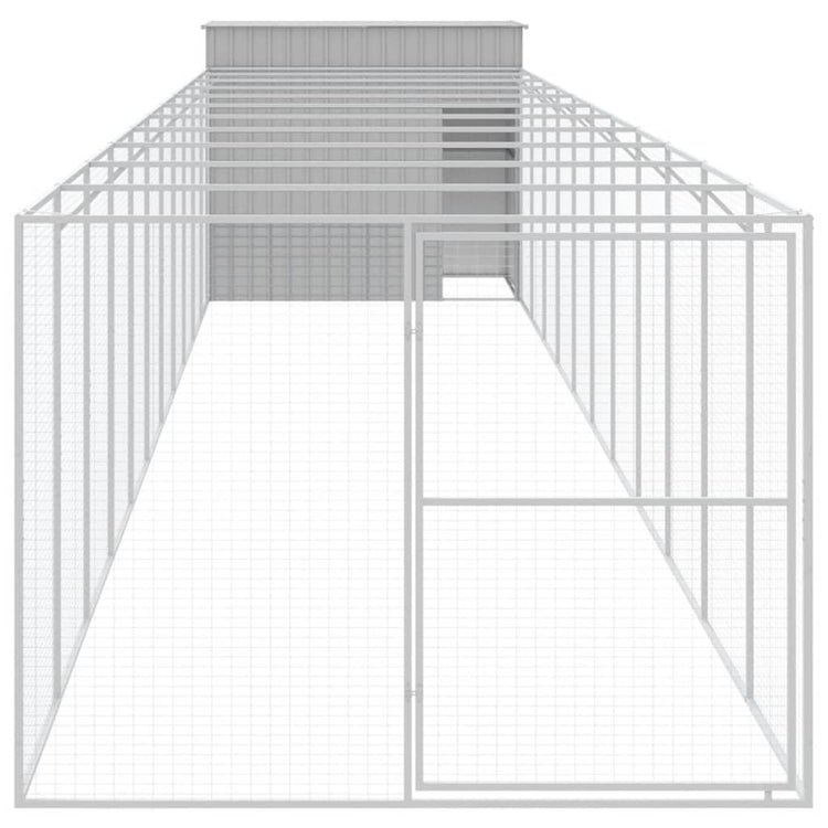 Vidaxl Dog Loft avec run 214x1273x181 cm en acier gris clair