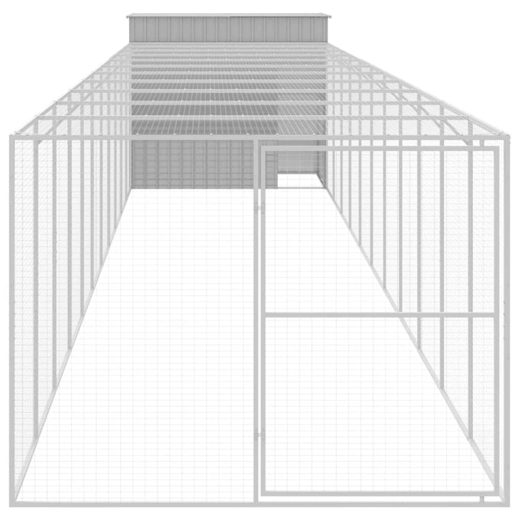 Vidaxl Dog Loft avec run 214x1273x181 cm en acier gris clair