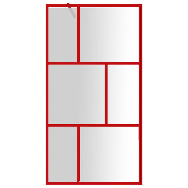 Vidaxl Walk-In Muron de douche transparente 100x195 cm ESG Verre rouge
