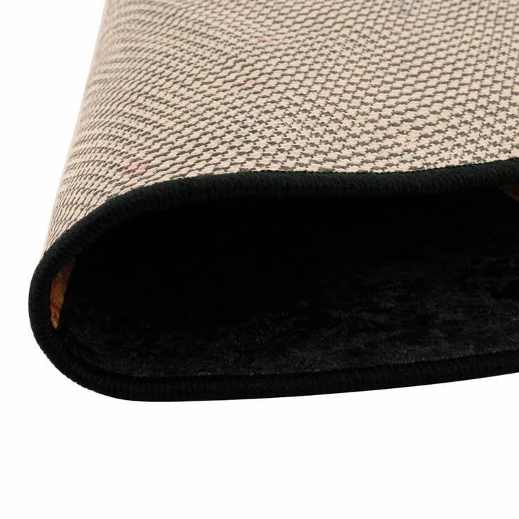 Vidaxl tapis lavable antidérapant Ø 120 cm noir et or de couleur