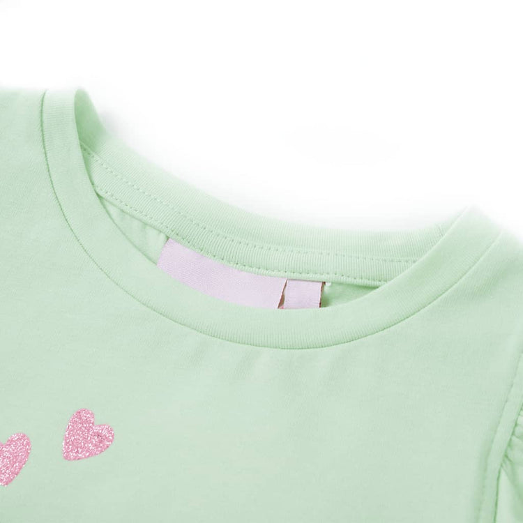 Vidaxl Child's Shirt avec des volants sur les manches 128 Green doux