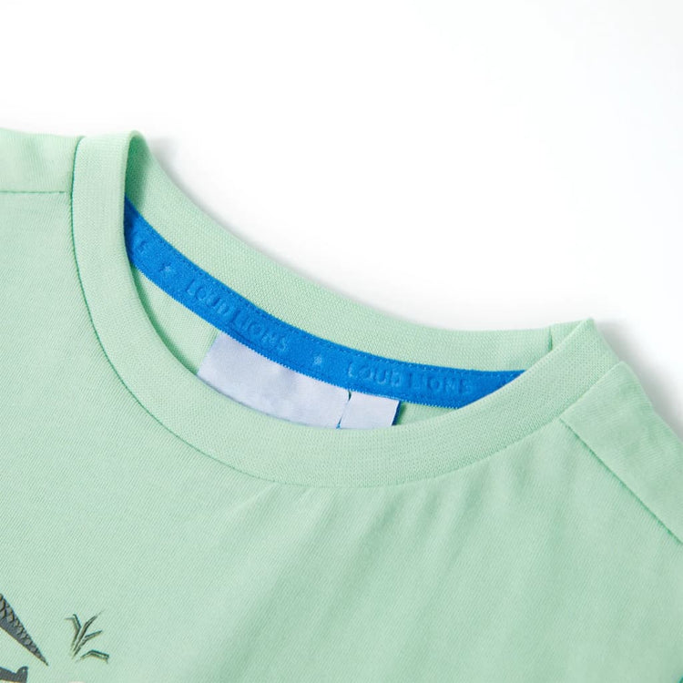 Vidaxl Child's Shirt avec manches courtes 116 vert clair