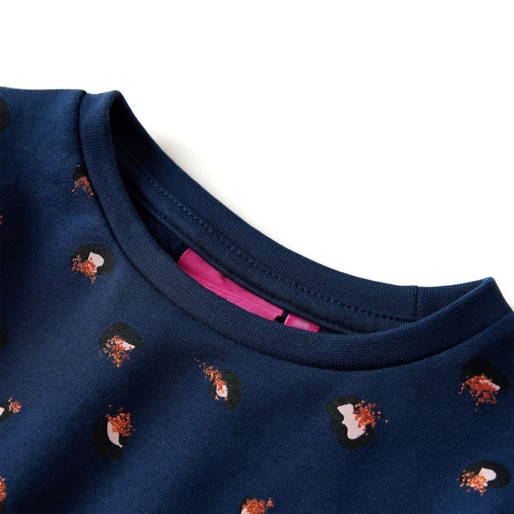 Vidaxl Robe pour enfants à manches longues 104 bleu marine