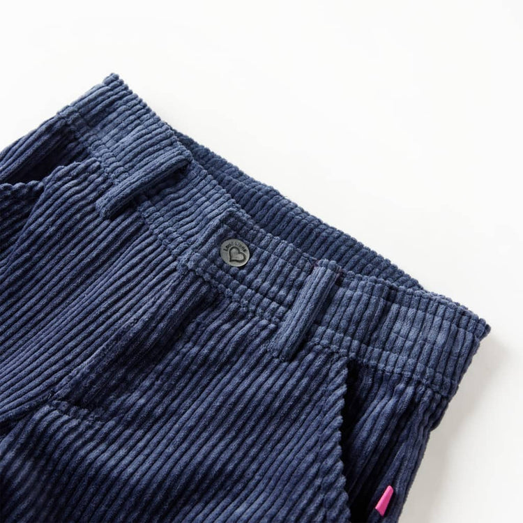 Vidaxl Kinderbroek 116 Rib Velvet Navy Blue
