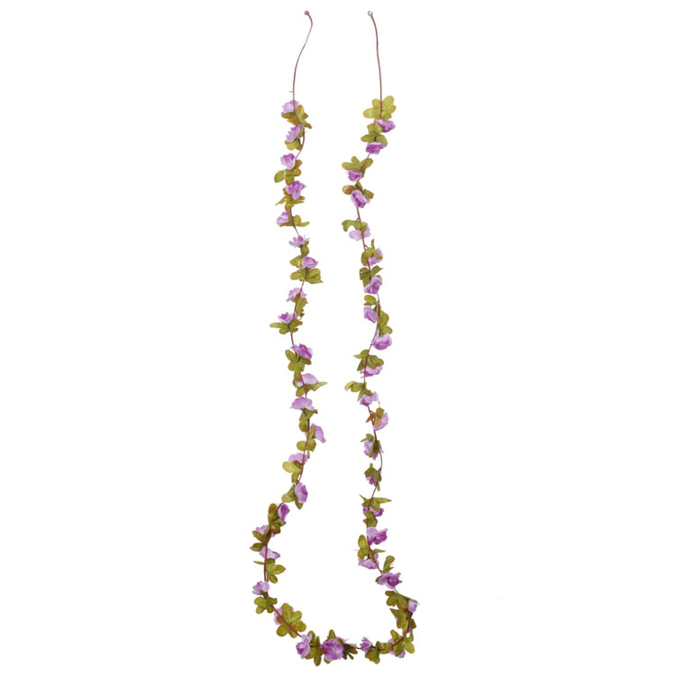 Vidaxl Garlands de Noël avec des fleurs 6 st 250 cm clair violet