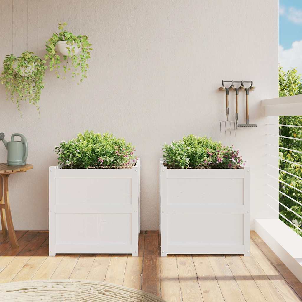 Jardinières vidaxl 2 pc cm en pin massif blanc