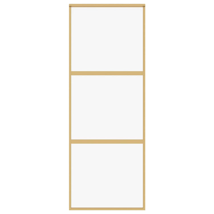 Vidaxl Sliding Porte 76x205 cm Verre ESG transparent et en aluminium or de couleur
