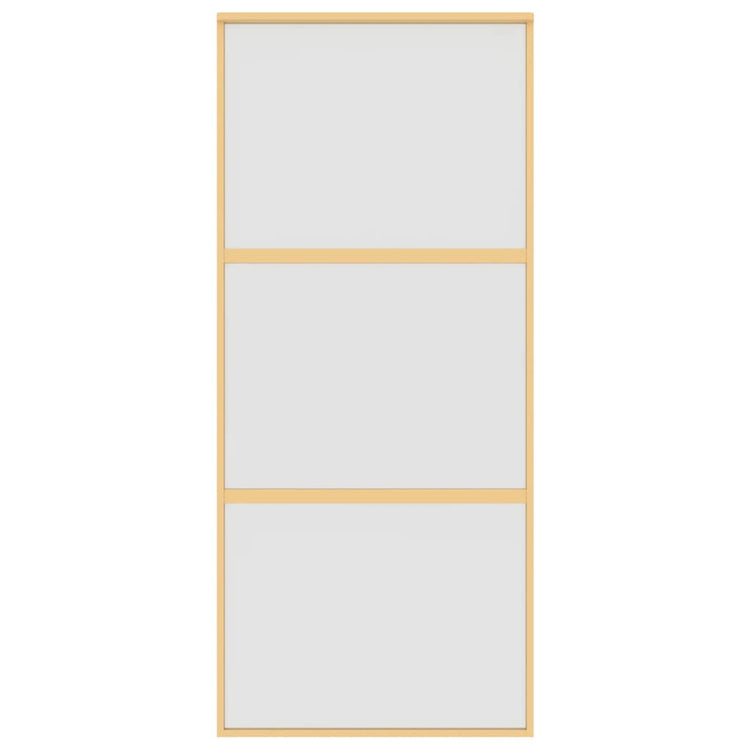 Vidaxl Sliding Porte 90x205 cm Verre ESG mate et aluminium or de couleur