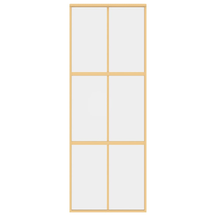 Vidaxl Sliding Porte 76x205 cm Verre ESG transparent et en aluminium or de couleur