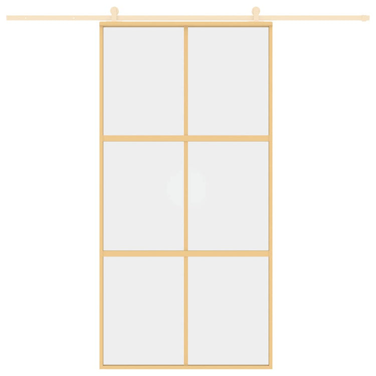 Vidaxl Sliding Porte 102.5x205 cm Verre ESG transparent et couleur or en aluminium