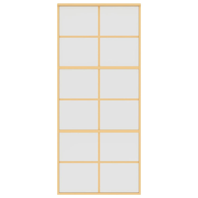 Vidaxl Sliding Porte 90x205 cm Verre ESG mate et aluminium or de couleur