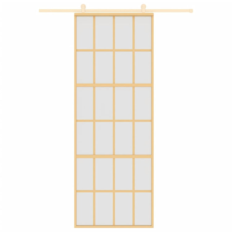 Vidaxl Sliding Porte 76x205 cm Verre ESG mate et aluminium or de couleur
