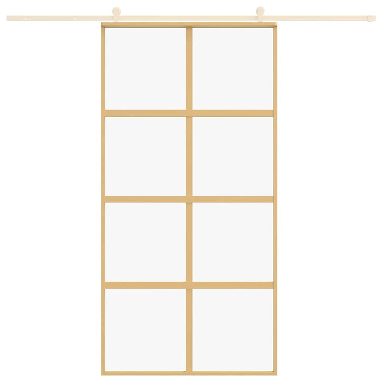 Vidaxl Sliding Porte 102.5x205 cm Verre ESG transparent et couleur or en aluminium