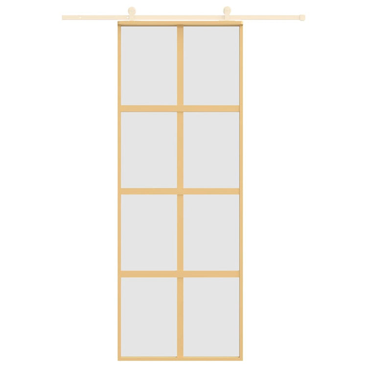 Vidaxl Sliding Porte 76x205 cm Verre ESG mate et aluminium or de couleur