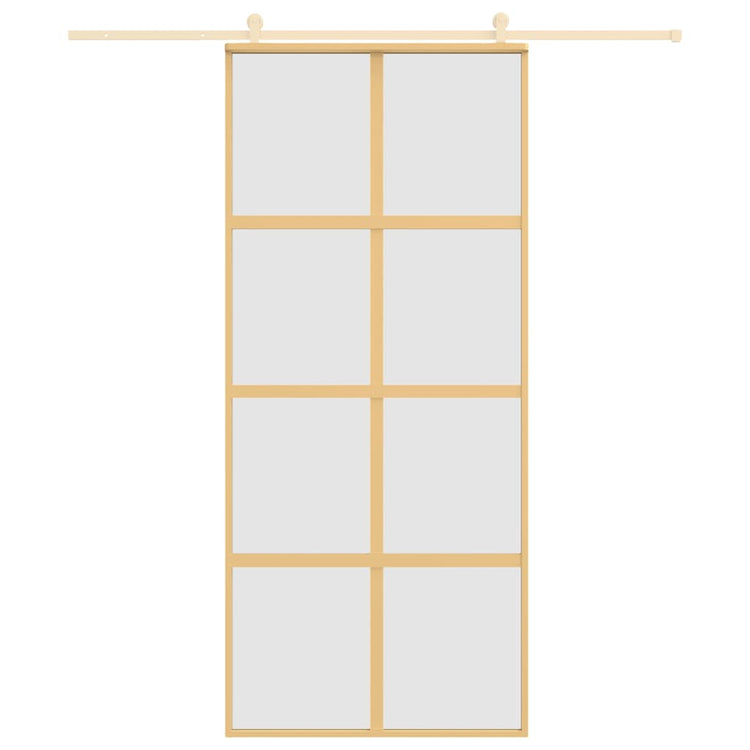 Vidaxl Sliding Porte 90x205 cm Verre ESG mate et aluminium or de couleur