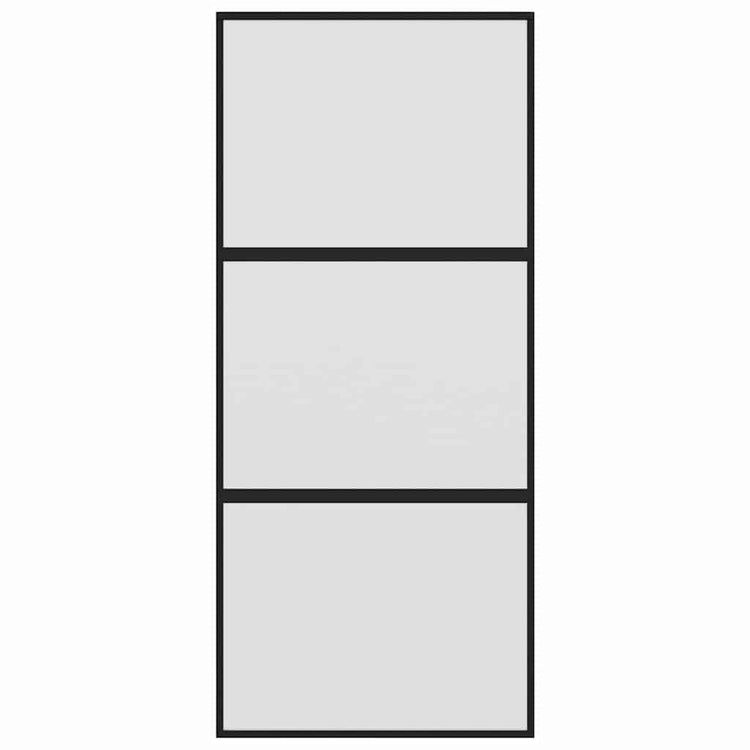Vidaxl Porte coulissante 90x205 cm Verre durcie et noir en aluminium