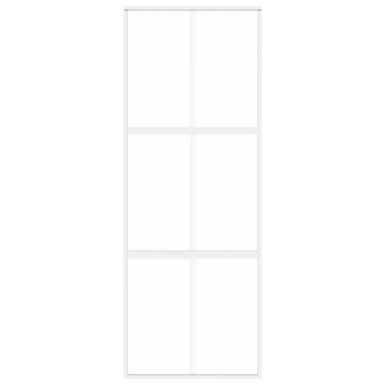 Vidaxl Porte coulissante 76x205 cm Verre durcie et aluminium blanc