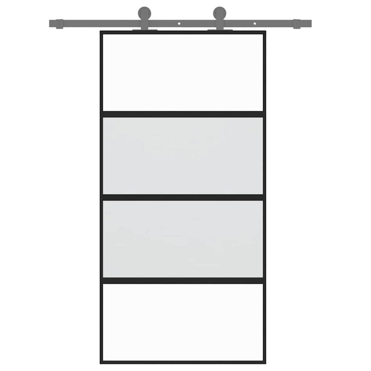 Vidaxx porte coulissante 102,5x205 cm verre trempé et aluminium noir