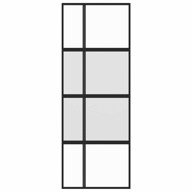 Vidaxl Porte coulissante 76x205 cm Verre durcie et noir en aluminium
