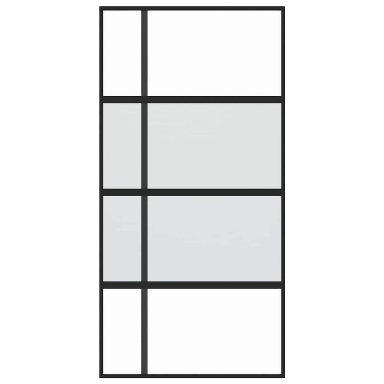 Vidaxl Porte coulissante 102.5x205 cm Verre durcie et noir en aluminium