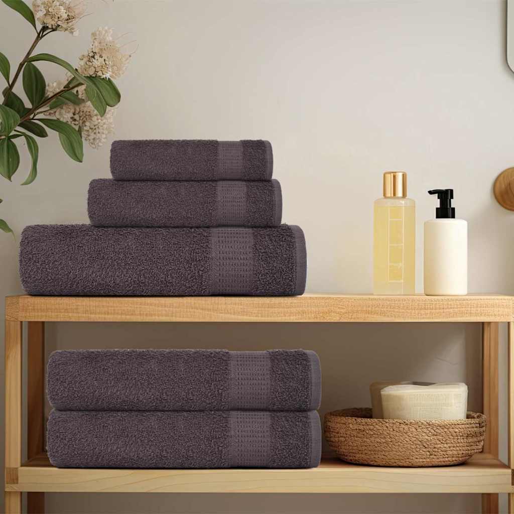 Serviettes vidaxl 2 ST 50x100 cm 360 g m² 100% coton coloré anthracite