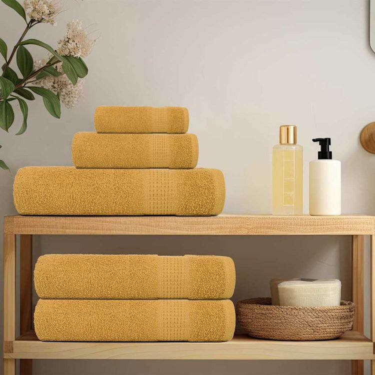 Serviettes vidaxl 10 ST 50x100 cm 360 g m² 100% coton or de couleur