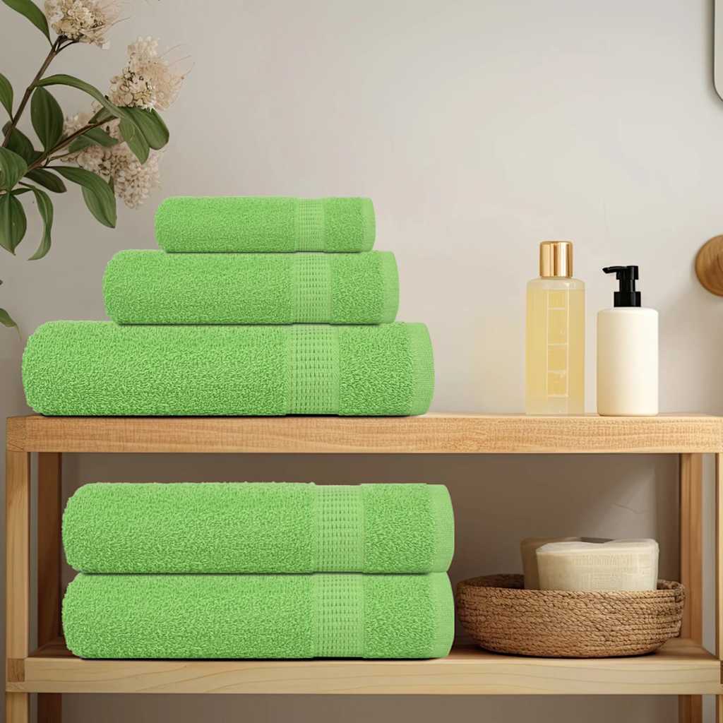 Ensemble de serviettes Vidaxl 12 pièces 360 g m² 100% coton vert pomme