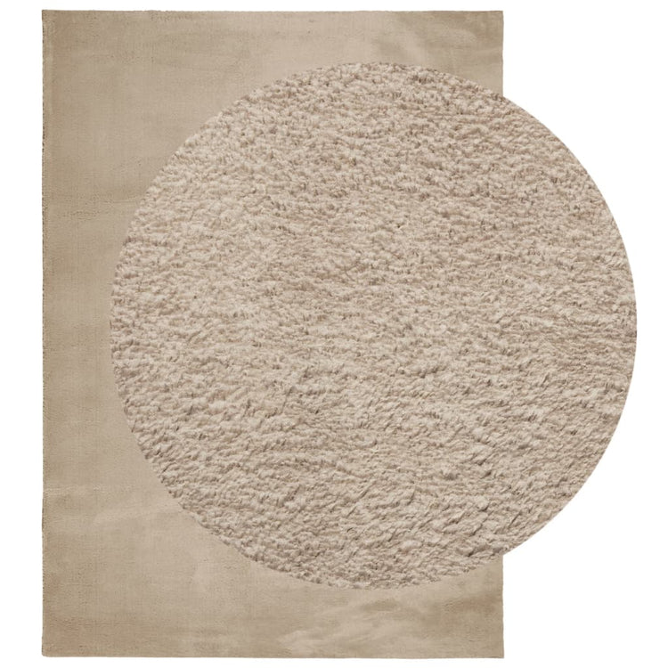 Tapis vidaxl Huarte Low-Pole Soft Soft Lavable 200x280cm Sable -Colored