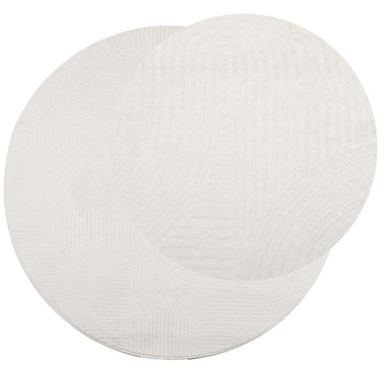 Vidaxl tapis iza poils courts scandinave ø 200 cm crème