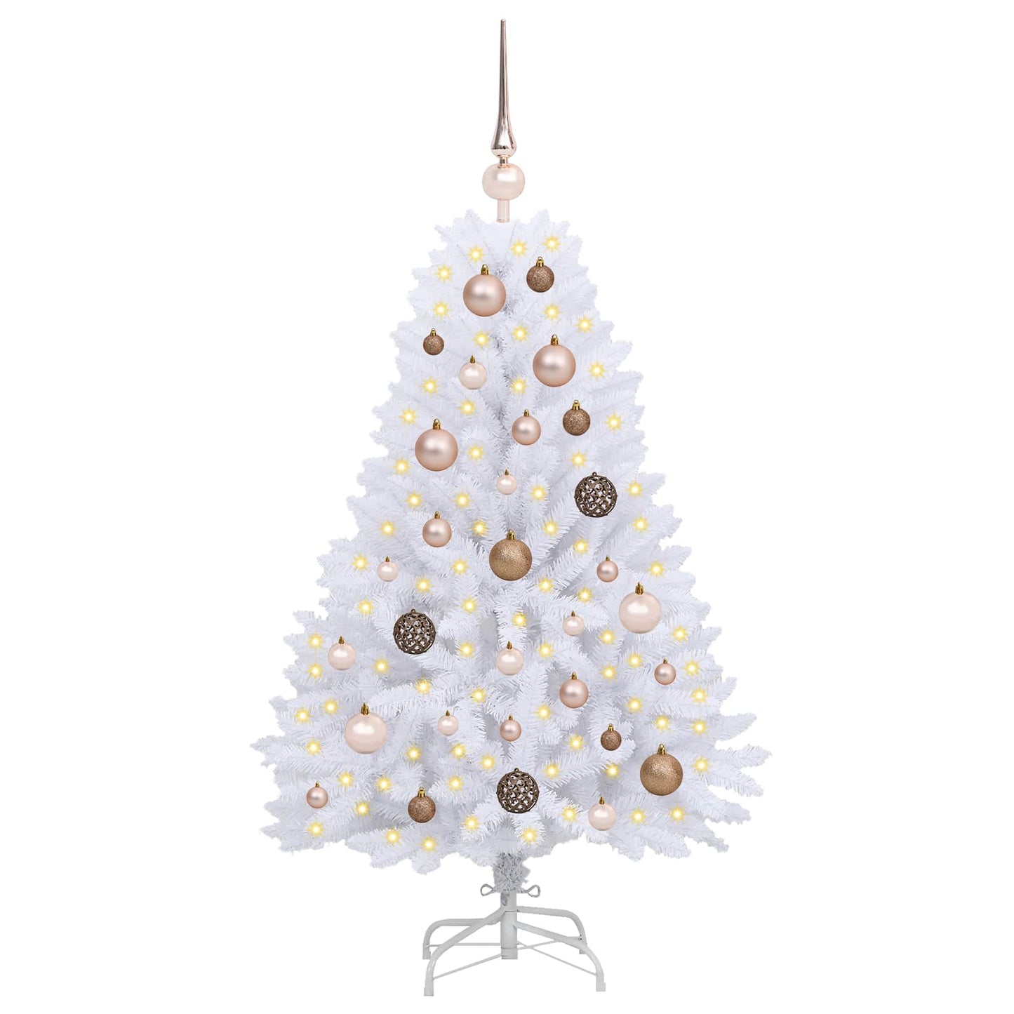 Vidaxx sapin de Noël artificiel blanc 68 x 68 x 120 cm PVC et métal