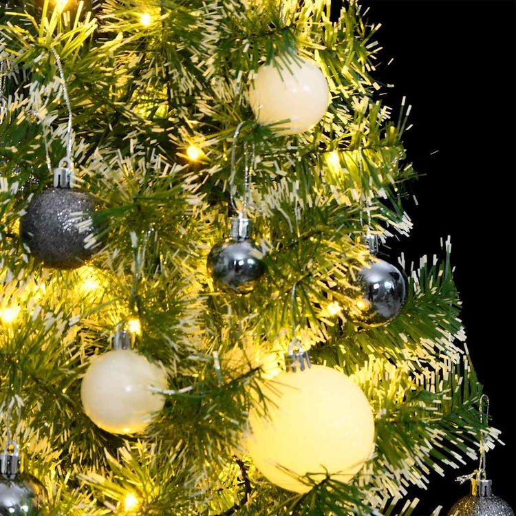 VidaXL sapin de Noël artificiel 150 LED, boules et neige 150 cm