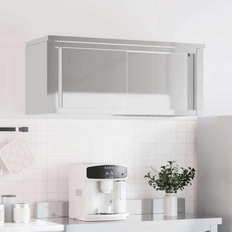 VidaXL Armoire murale de cuisine avec portes coulissantes en acier inoxydable