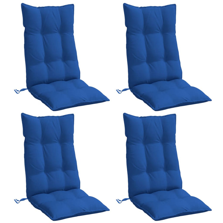 Coussins de chaise vidaxl 4 st haut de dos oxford tissu royal bleu