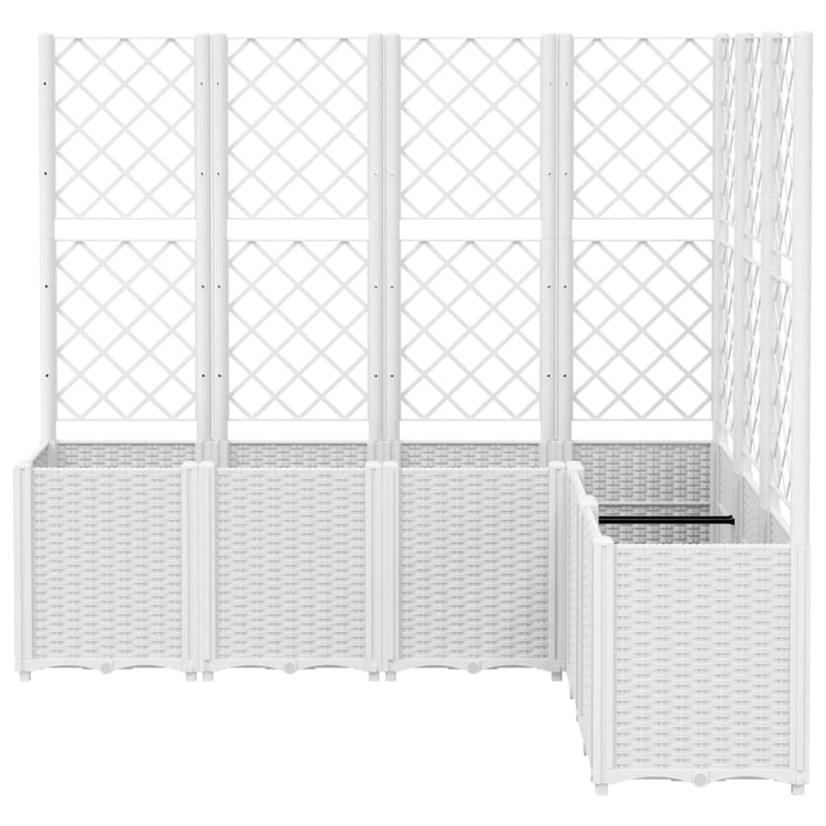 Jardinière Vidaxl avec latwerk 160x120x140 cm en polypropène blanc