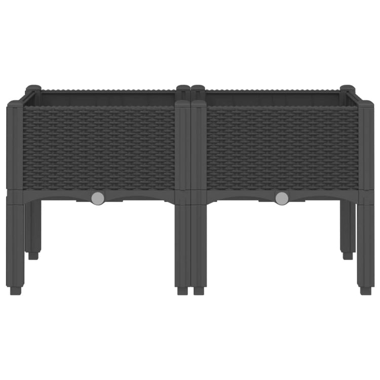 Boîte de planification Vidaxl avec des jambes 80x40x42 cm en polypropène noir