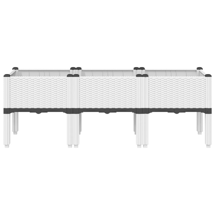 Jardinières Vidaxl avec des jambes 120x40x42 cm en polypropène blanc