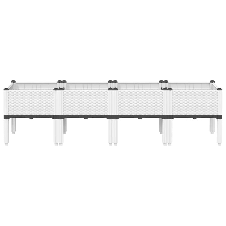 Planteur vidaxl avec des jambes 160x40x42 cm en polypropène blanc