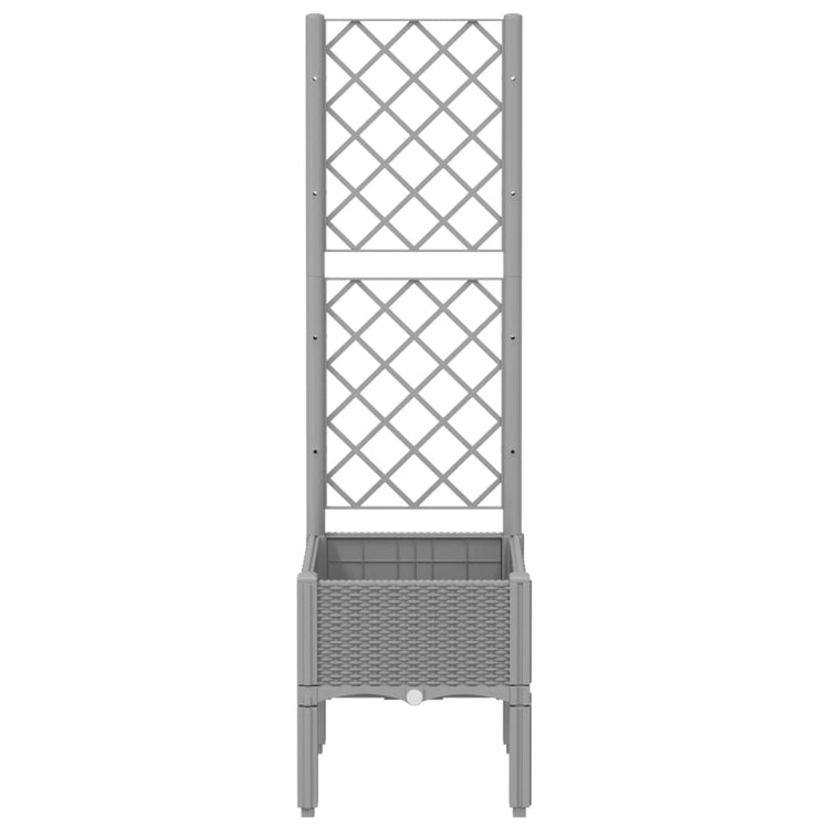 Planteur Vidaxl avec slat travail 40x40x142 cm en polypropène gris clair