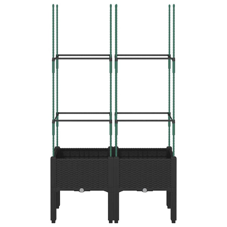 Jardinière Vidaxl avec latwerk 80x40x142.5 cm Black en polypropène