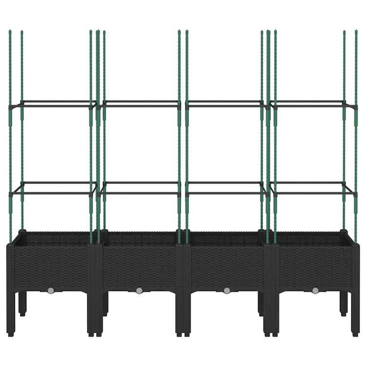 Vidaxl Plannet avec latwerk 160x40x142.5 cm en polypropène noir